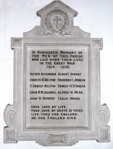Fetcham War Memorials - St Mary's Church, Fetcham - WWI